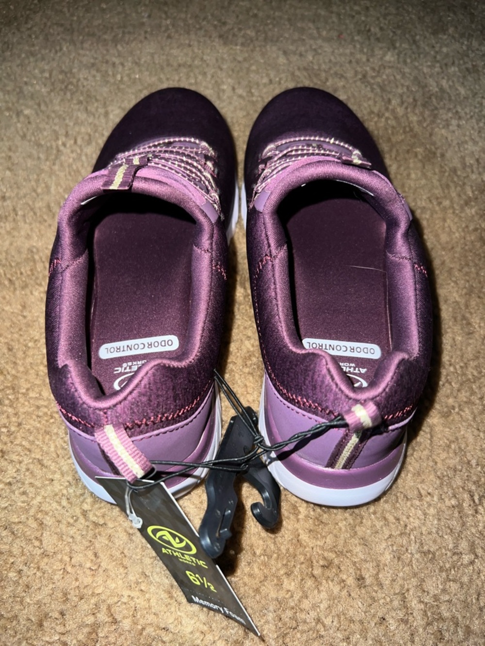 Athletic Works Women's Slip-On Athletic Sneakers - Plum with Pink Accents - Picture 3 of 3